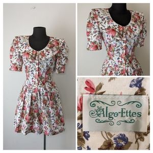 Algo-Ettes Vintage Floral Jumpsuit Romper sz 4-6